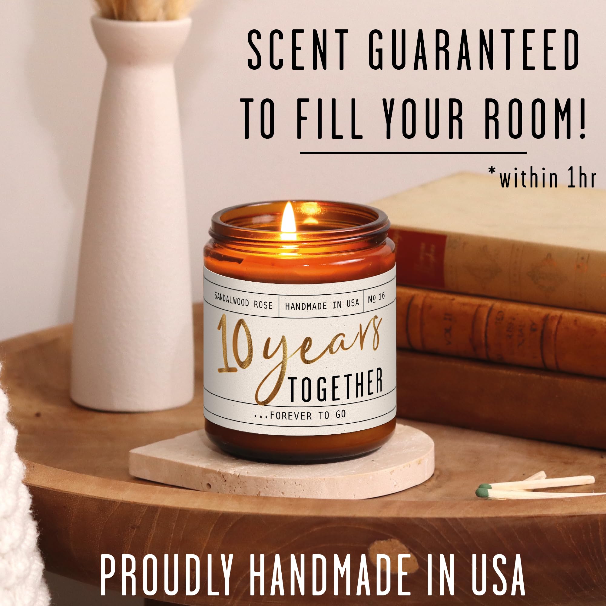 9oz candle resting on a white surface