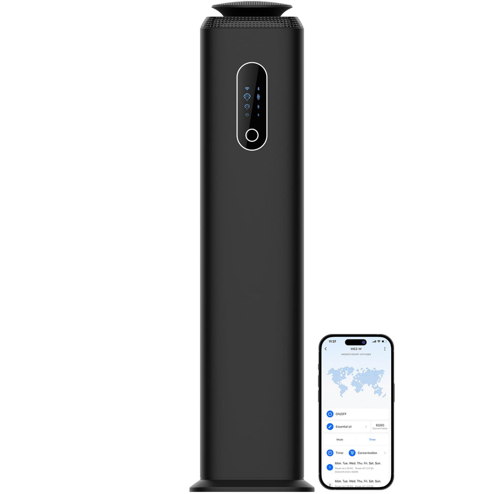 Front view of 1000ml Tower Hotel Scent Diffuser in black