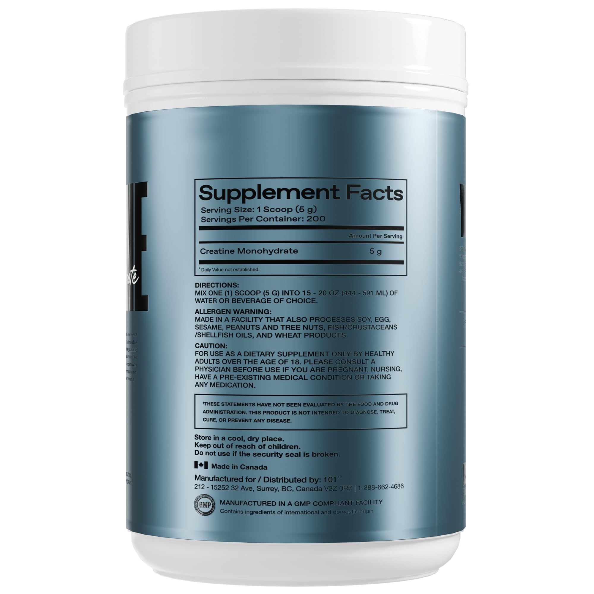 Unflavored creatine powder scoop