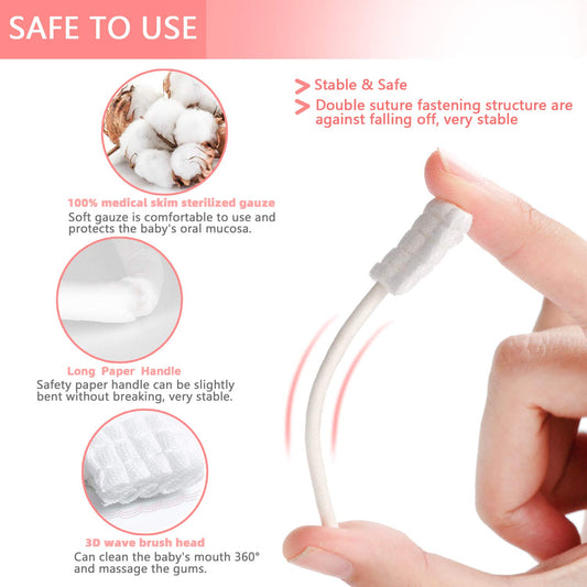 3D wave soft brush head on infant tongue cleaner