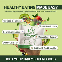 Close up of 10ex Supergreens Gummies texture
