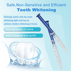 Close-up of whitening gel syringe with cap