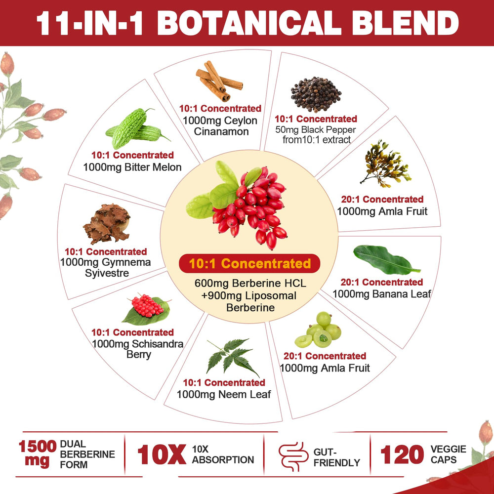 11-in-1 pure herbs berberine capsule blend