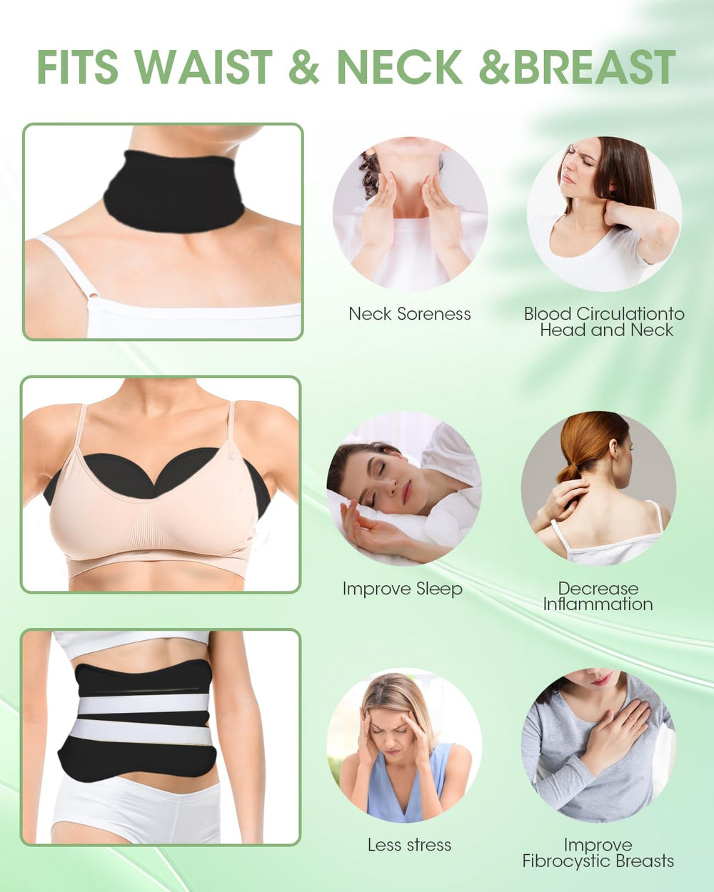 Breast area castor oil packs included in the kit