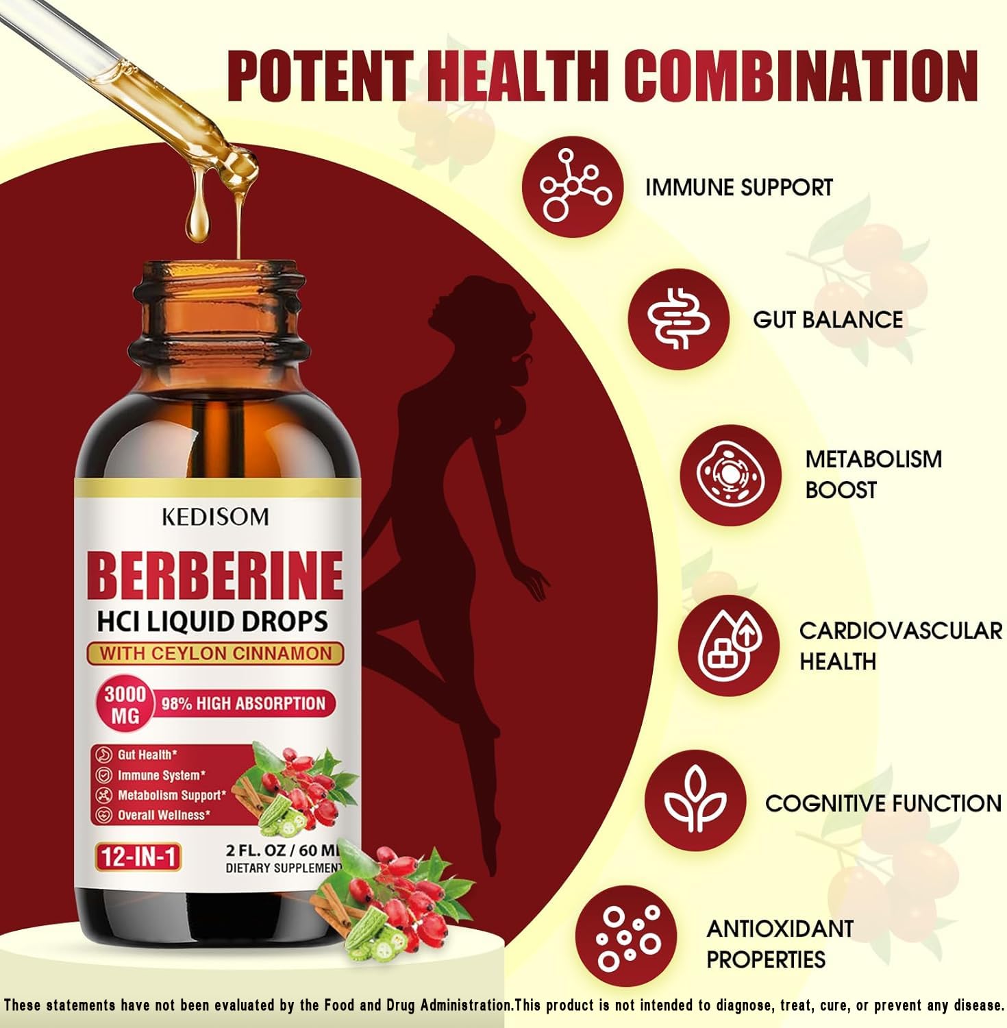 Label showing the 12-in-1 organic berberine blend.