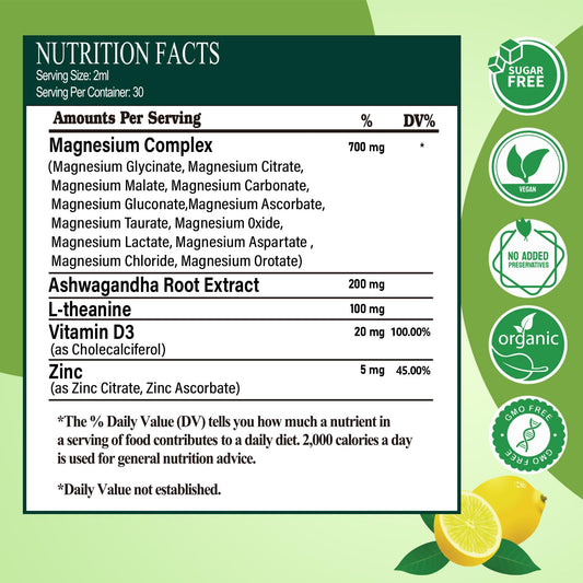 Close-up of label showing 12 magnesium forms (glycinate, citrate, taurate, malate, etc.)