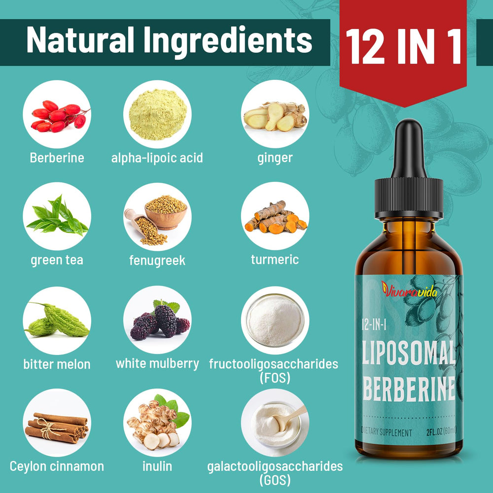 12-in-1 natural formula ingredients including turmeric, cinnamon and green tea