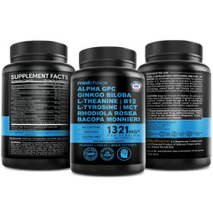 Pill capsules for 12-in-1 Nootropic Ginkgo Biloba Brain Support 60-count