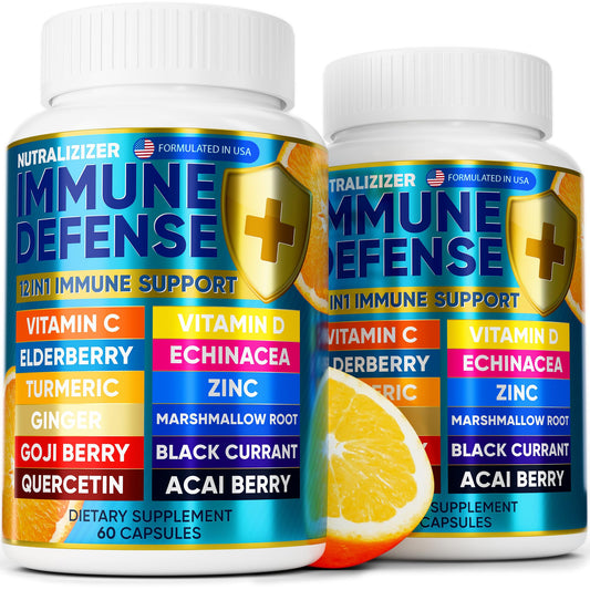 Bottle of 12-in-1 Premium Immune Defense Vitamins