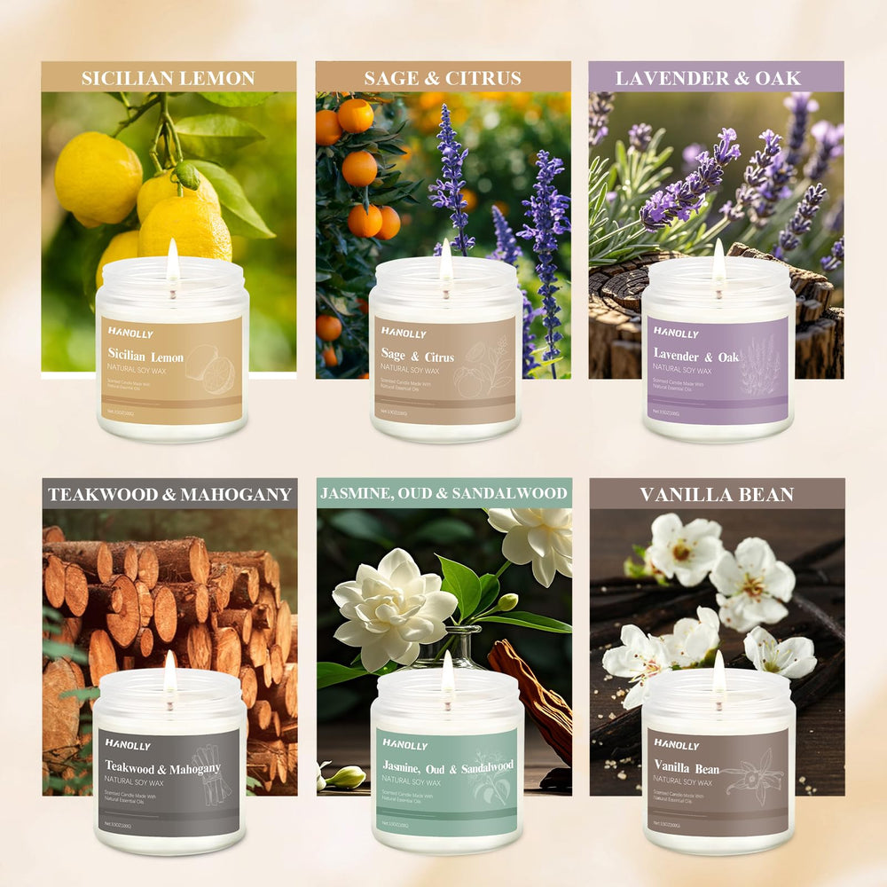 Vanilla bean scented candle from the set