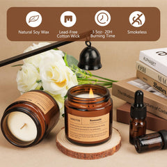Amber jar candles with 3.5oz each, 12-pack for long burn time