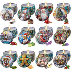 12-pack Christmas scented candles gift set packaging