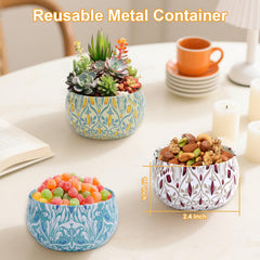 12-piece candle set in decorative tins - home decor