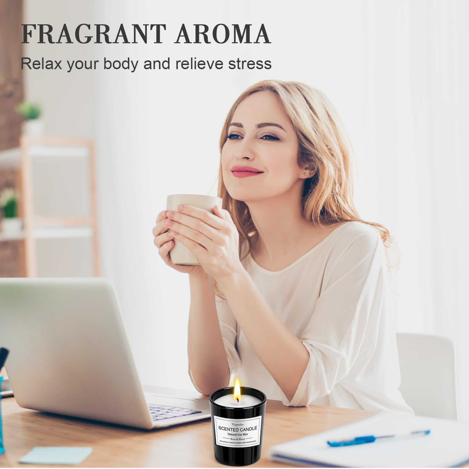 Natural soy wax candles with lead-free cotton wicks in gift set