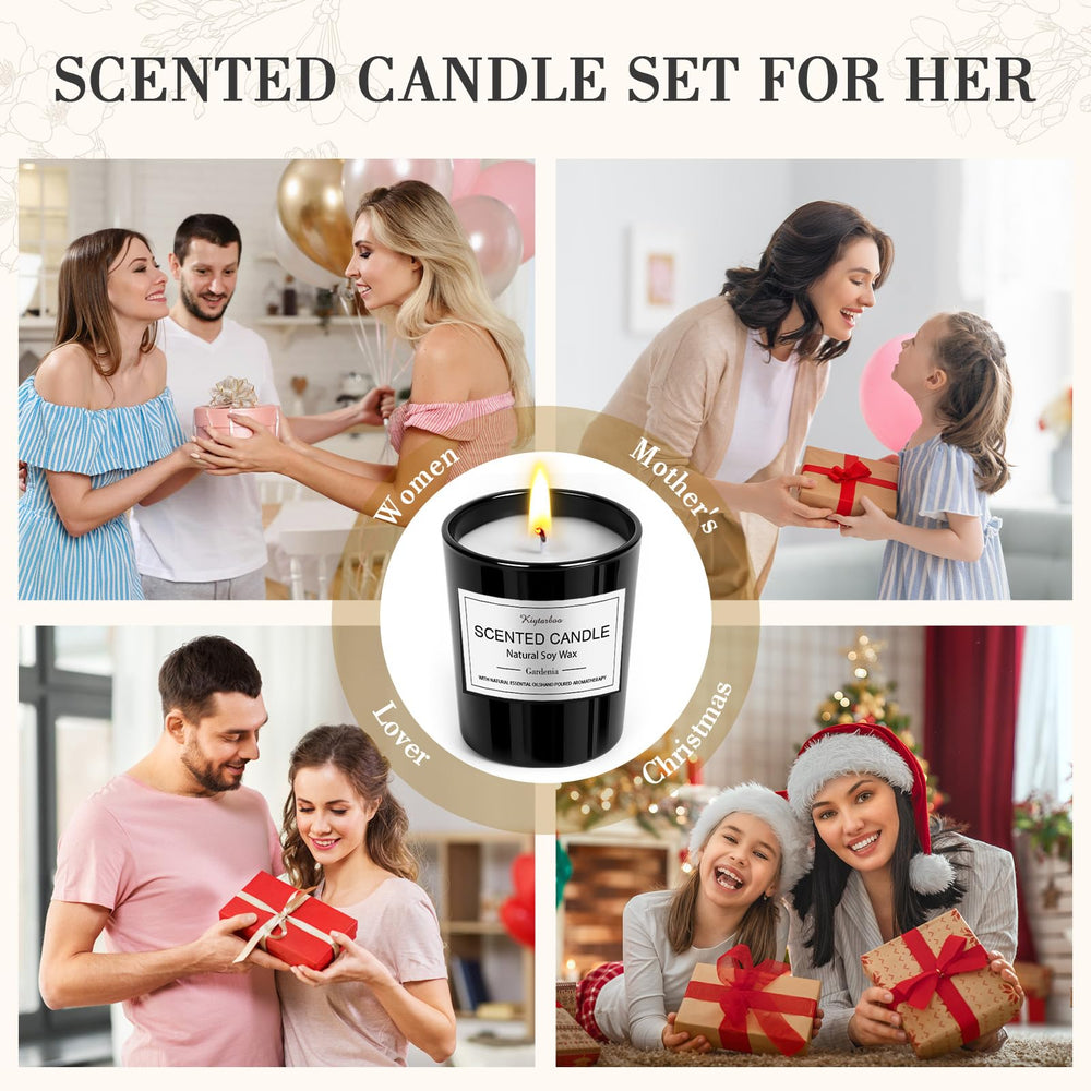 Coordinated gift box packaging for the 12-pack candles