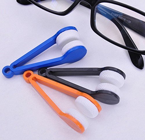 Plastic handle and soft microfiber pad for lens cleaning