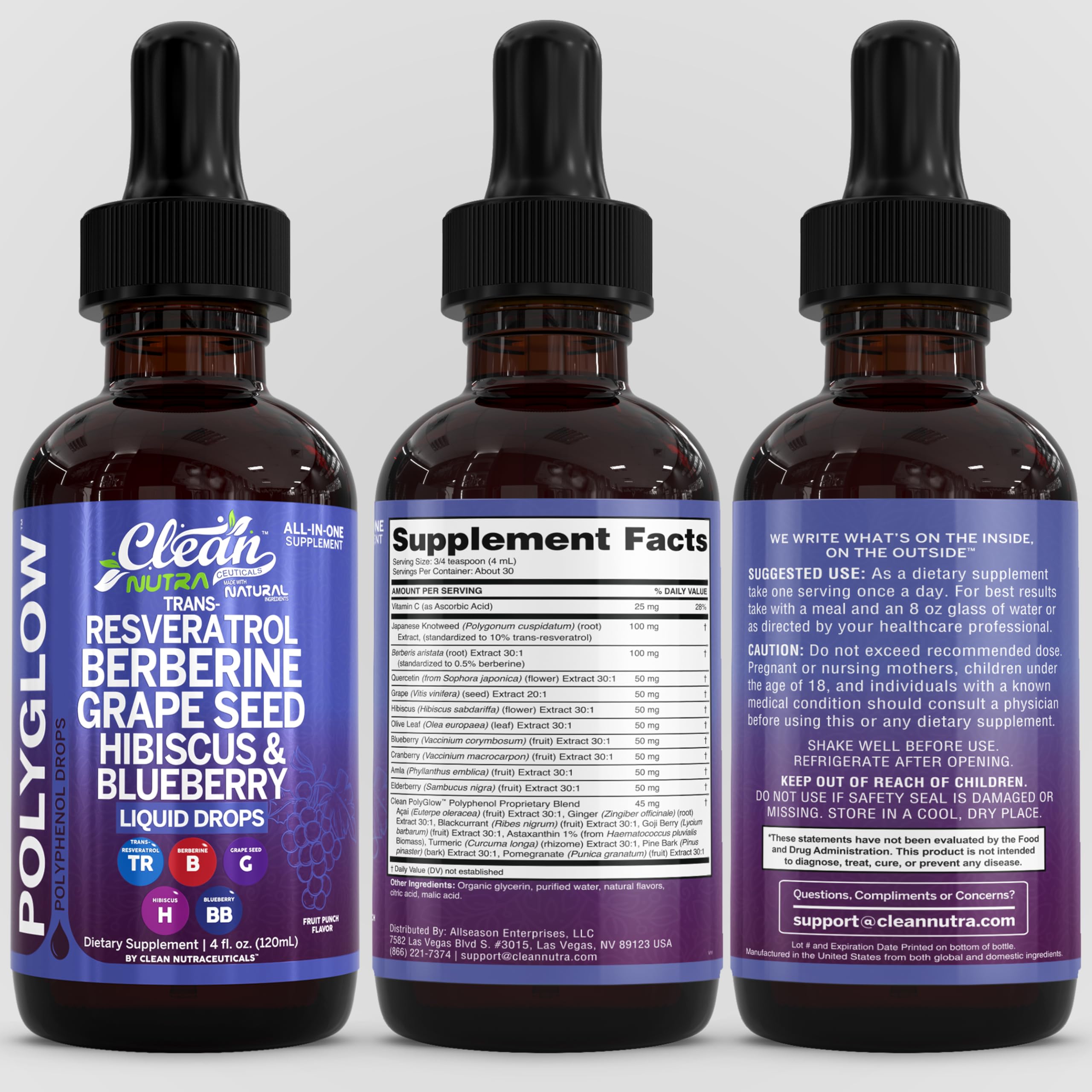 All-in-one polyphenol supplement 120ml liquid