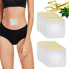 12-piece hypoallergenic castor oil wrap patch for belly button – disposable, self-adhesive, white