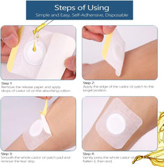 Clean, simple packaging of castor oil patch wraps