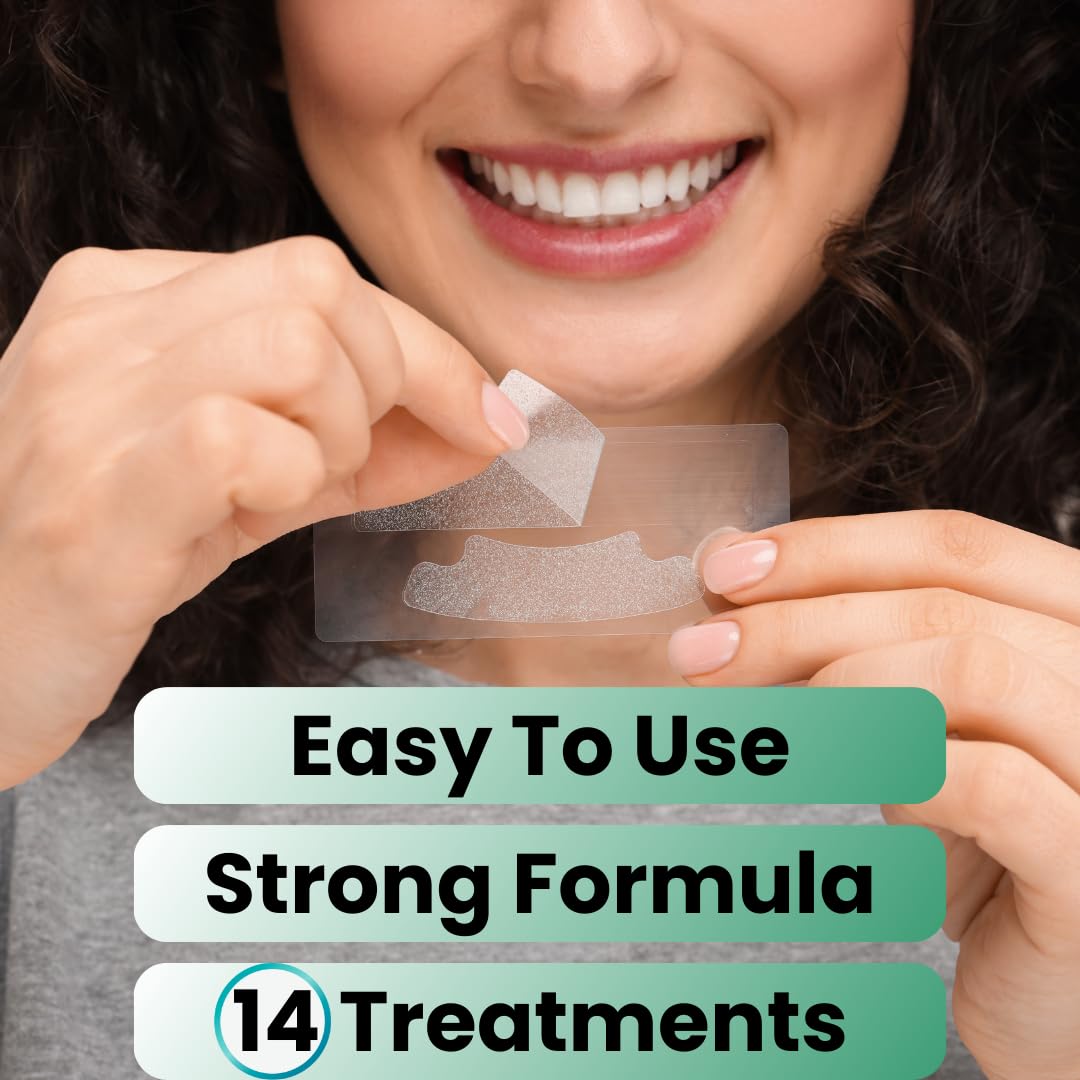 14-day whitening strips packaging for on-the-go use