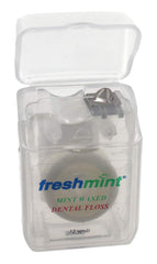 Display showing 144 spools of Freshmint Mint Waxed Dental Floss (12 yards each)