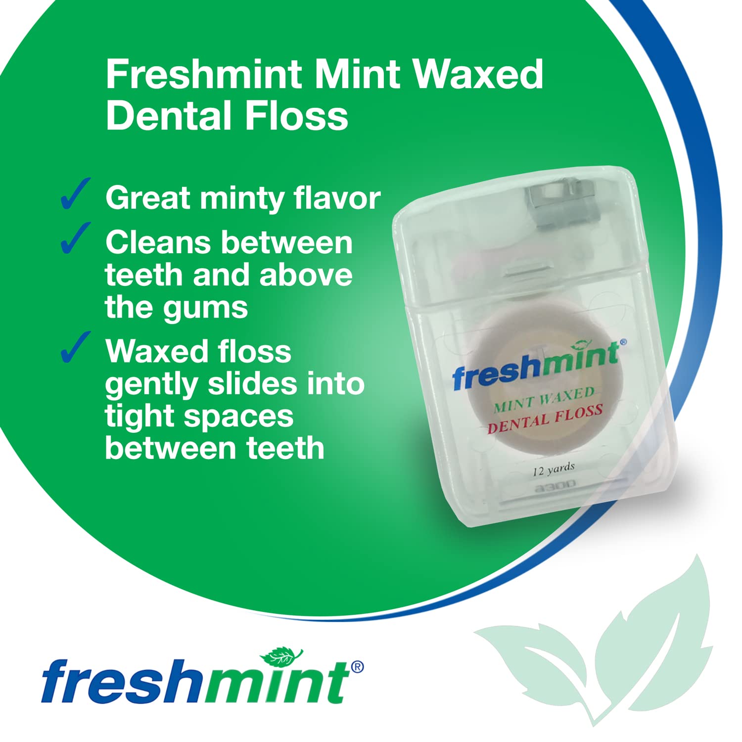 Close-up of Freshmint Mint Waxed Dental Floss spool