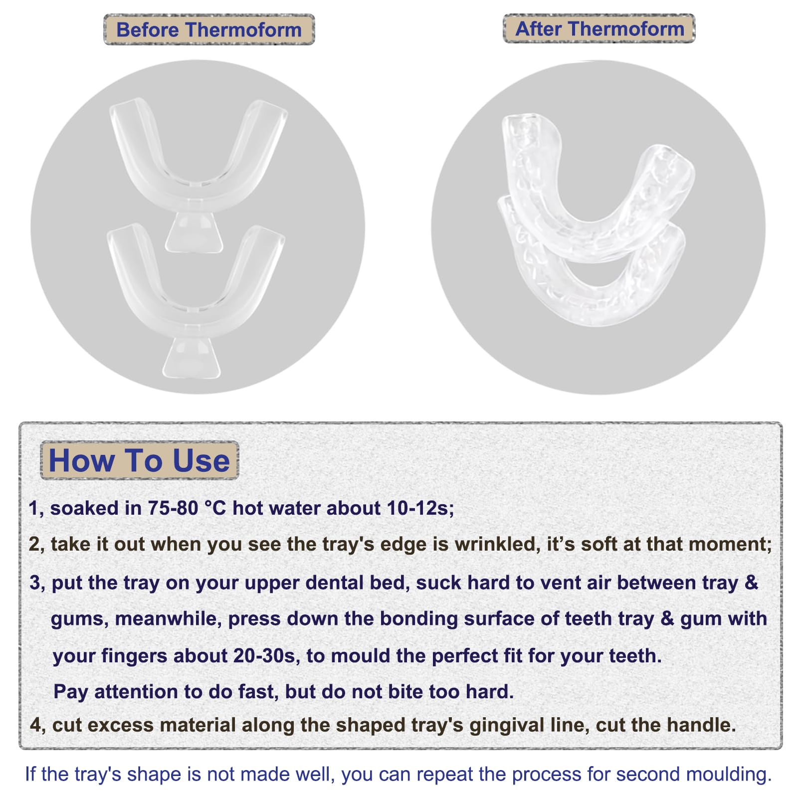 Adult BPA-free teeth whitening tray kit