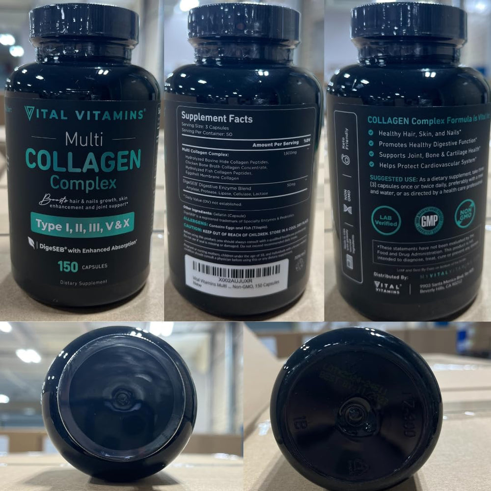 150-capsule bottle of Vital Vitamins Multi Collagen