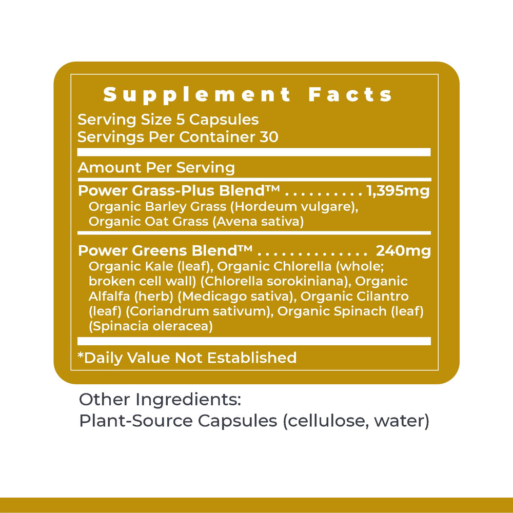 Bottle label showing 150 vegetarian capsules