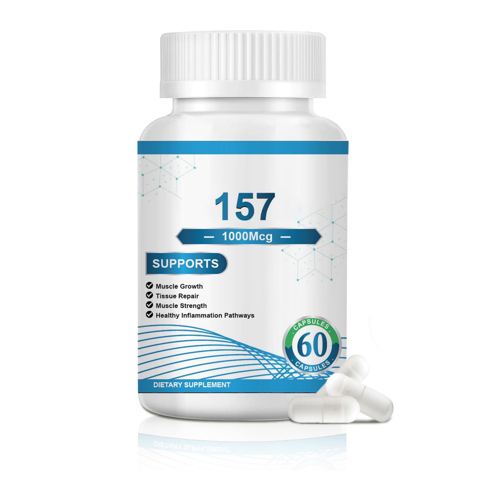 Bottle label: 157 Capsules, 1000 mg, Non-GMO, Gluten-Free