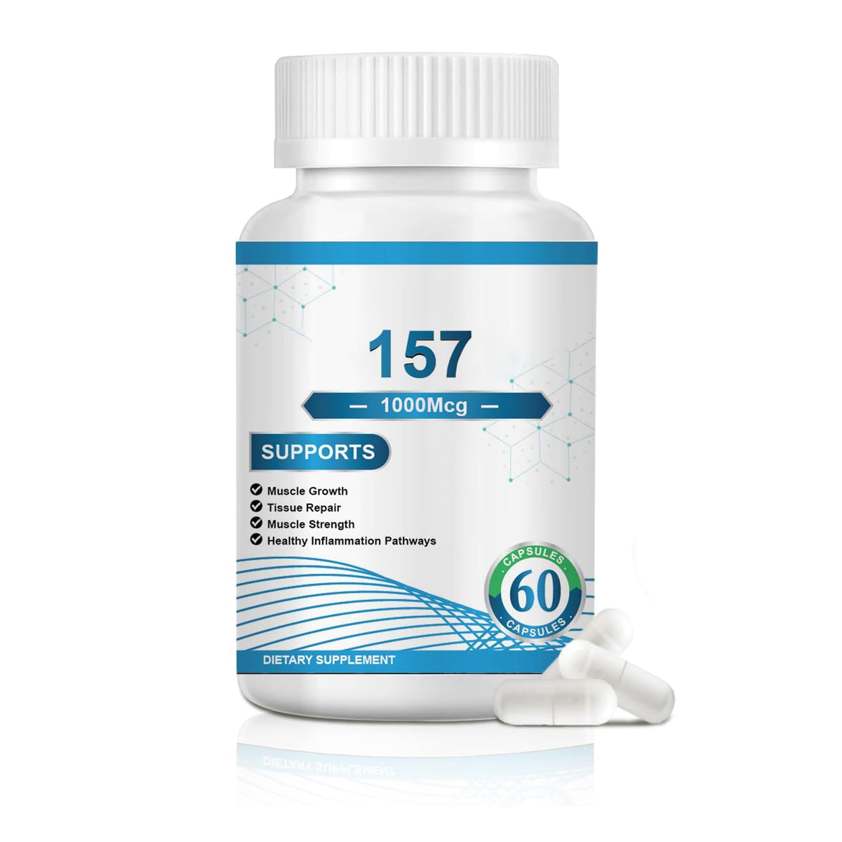 Bottle label: 157 Capsules, 1000 mg, Non-GMO, Gluten-Free