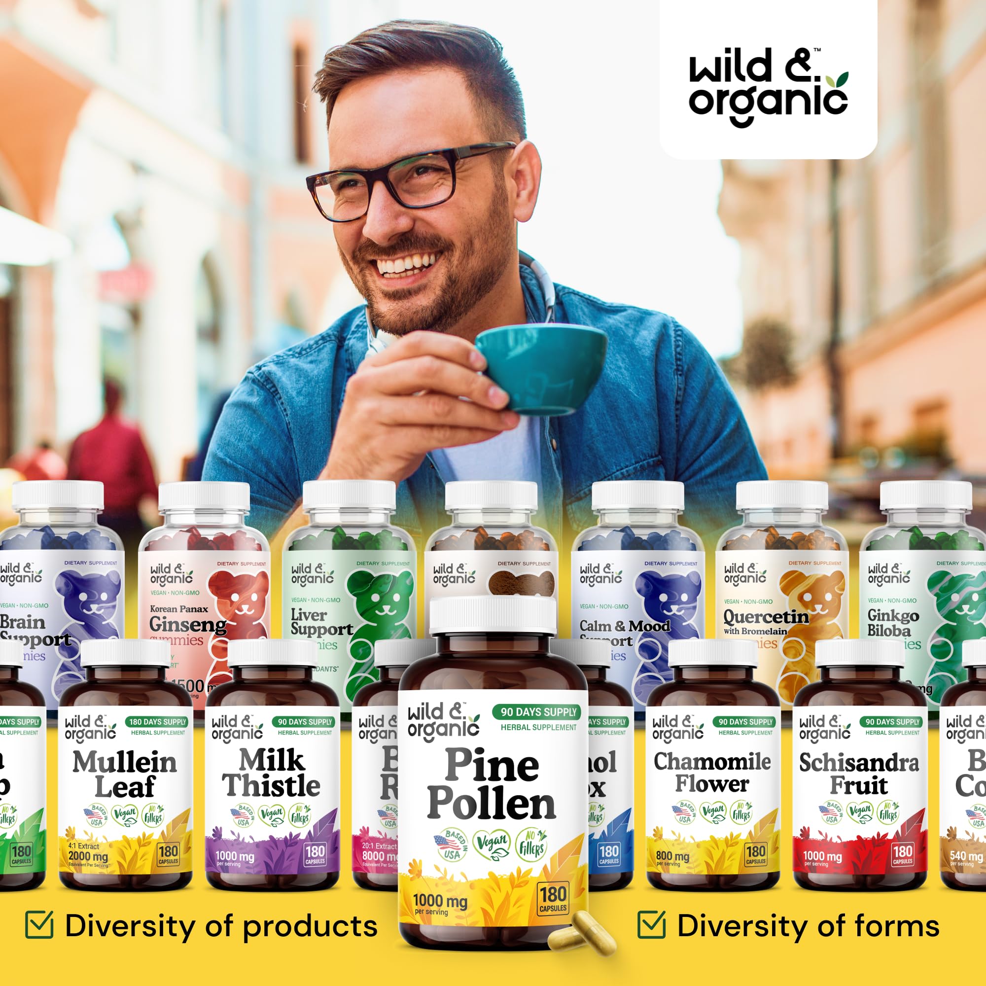 180-count bottle of pine pollen capsules