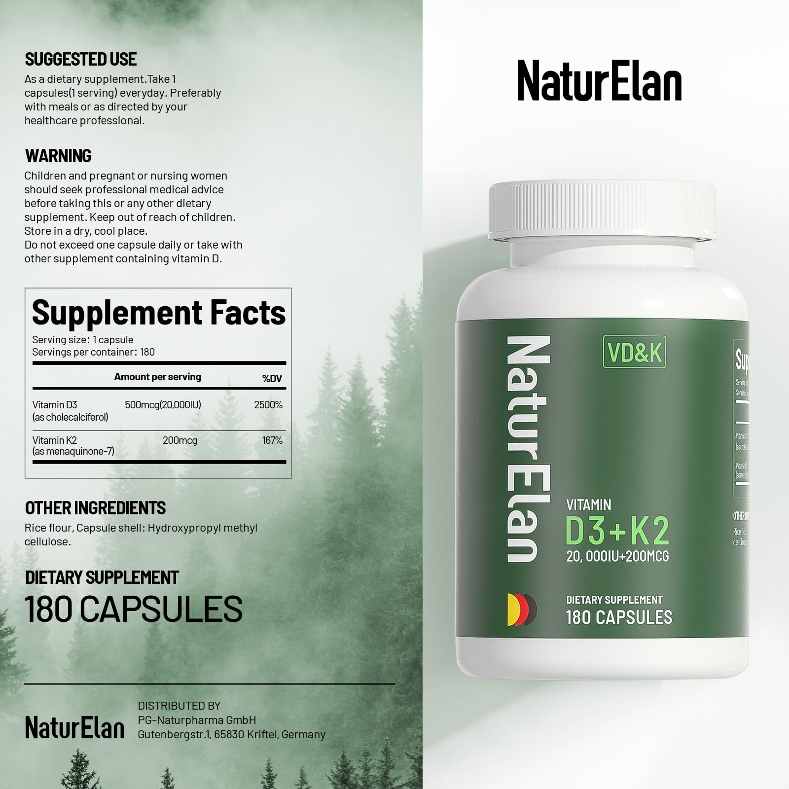 180-day supply of D3 K2 capsules