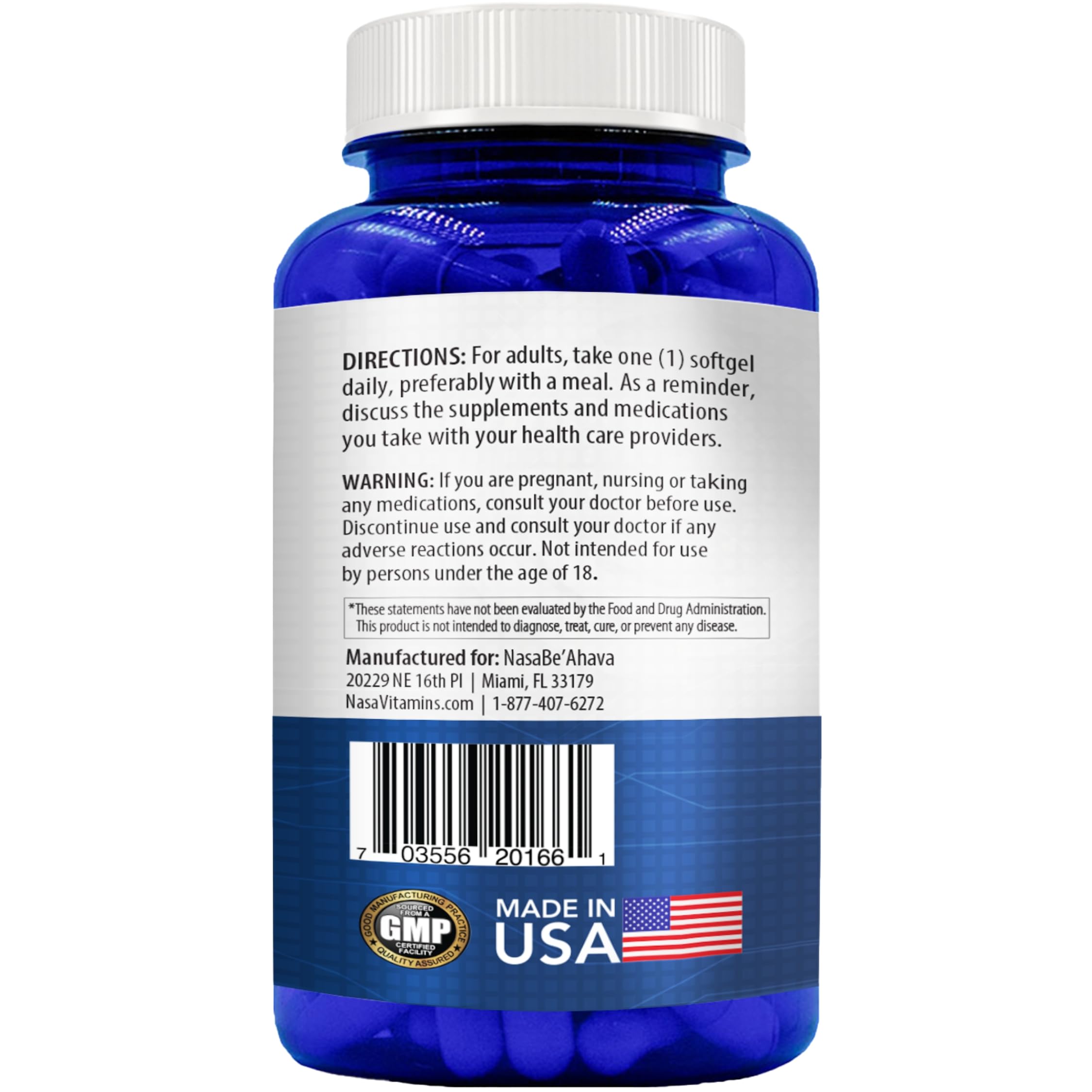 Visual of 180-day supply packaging for Astaxanthin supplement