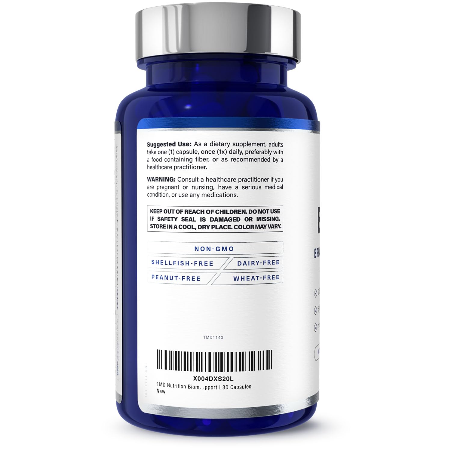 Lifestyle scene with probiotic bottle and healthy meal