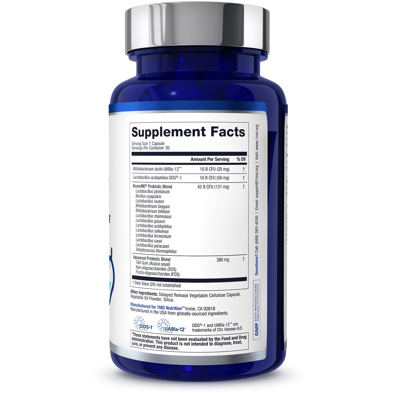 60 capsules bottle of BiomeMD Probiotics