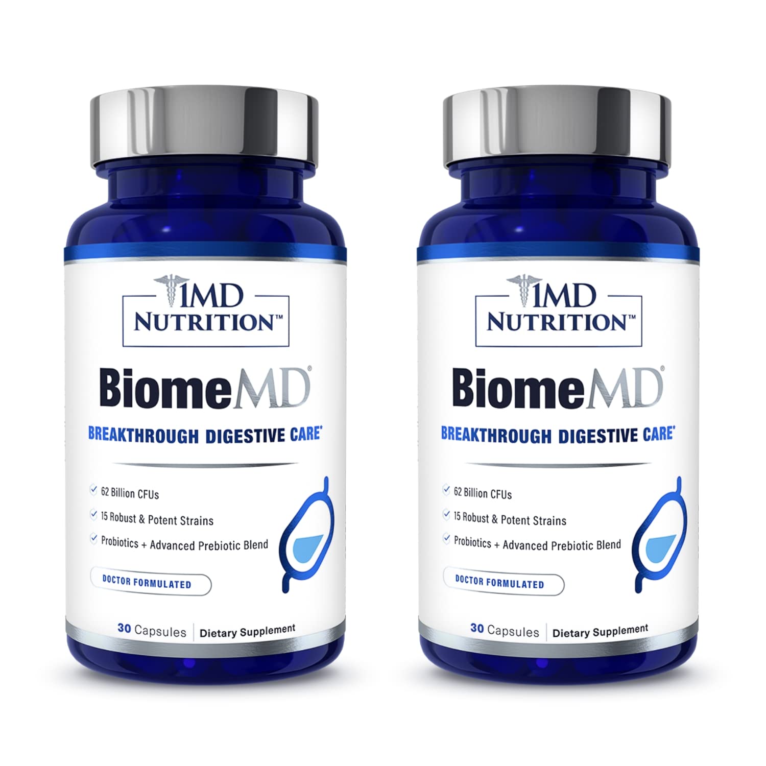 1MD BiomeMD Probiotics hero bottle on white background