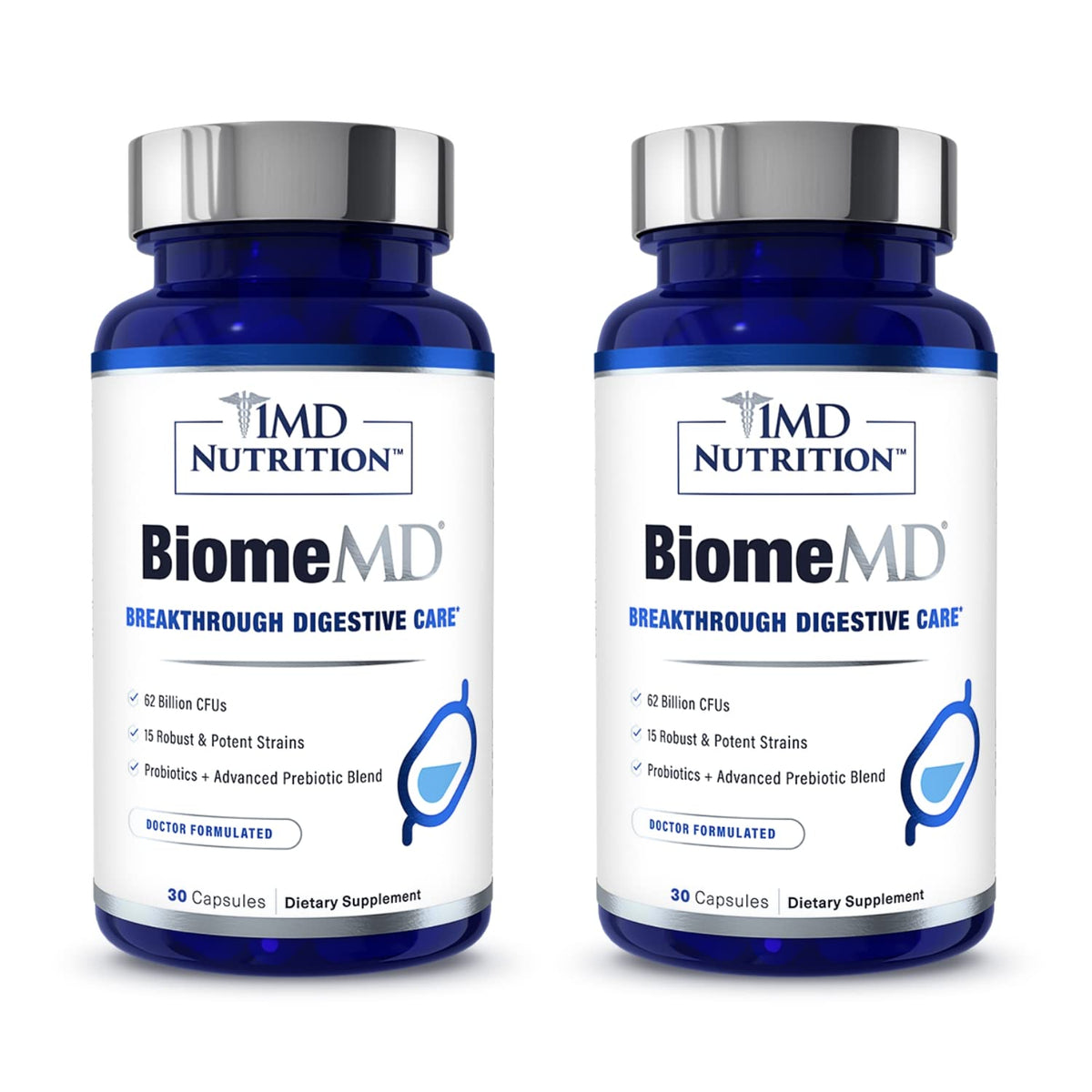 1MD BiomeMD Probiotics hero bottle on white background