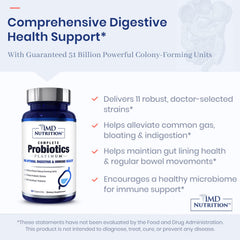 1MD Complete Probiotics Platinum dairy-free labeling for a dairy-free option.