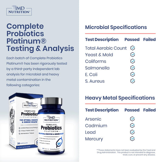 Back view of 1MD Complete Probiotics Platinum 3-pack bottle