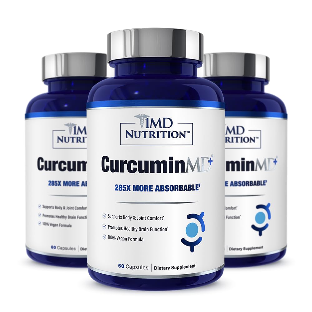 1MD Nutrition CurcuminMD Plus bottle front highlighting Longvida optimized absorption
