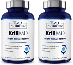 1MD Nutrition KrillMD bottle front highlights Antarctic krill oil for daily omega-3 support