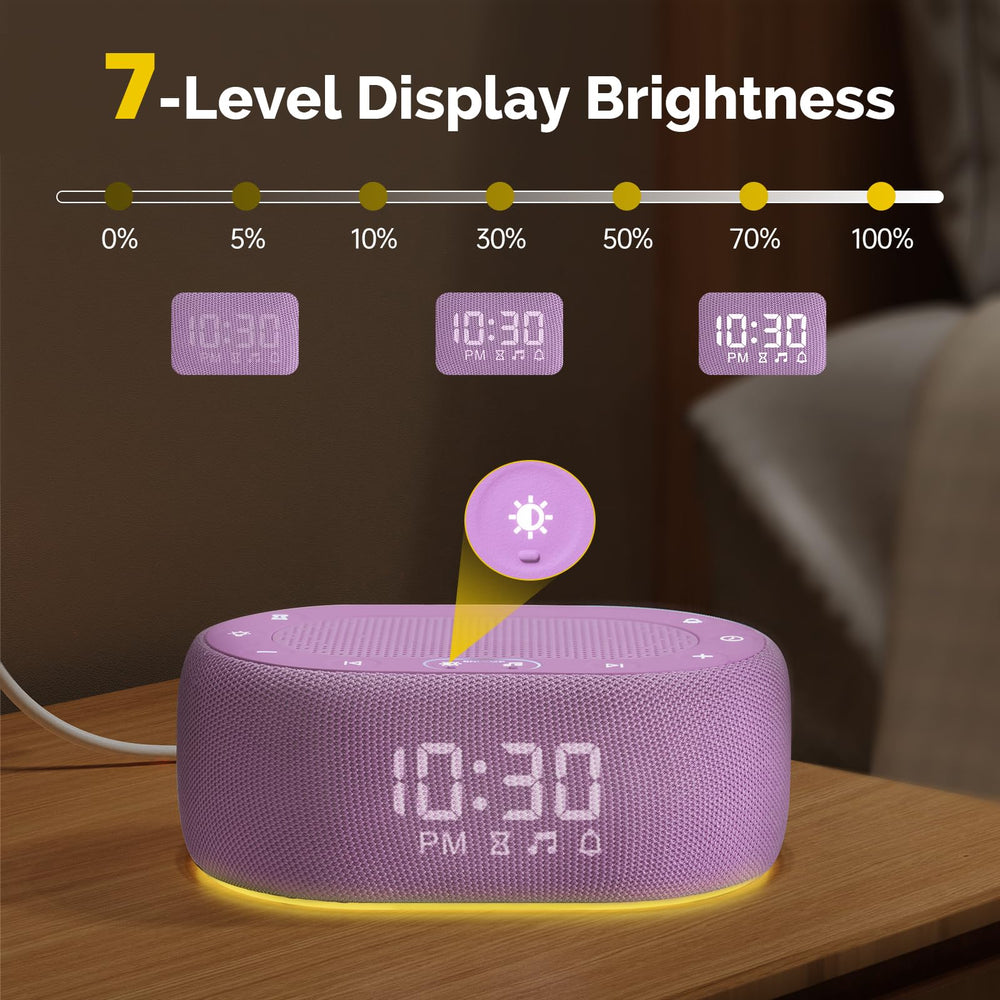 1Mii purple alarm clock function for gentle morning wake-ups
