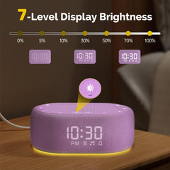 1Mii purple alarm clock function for gentle morning wake-ups
