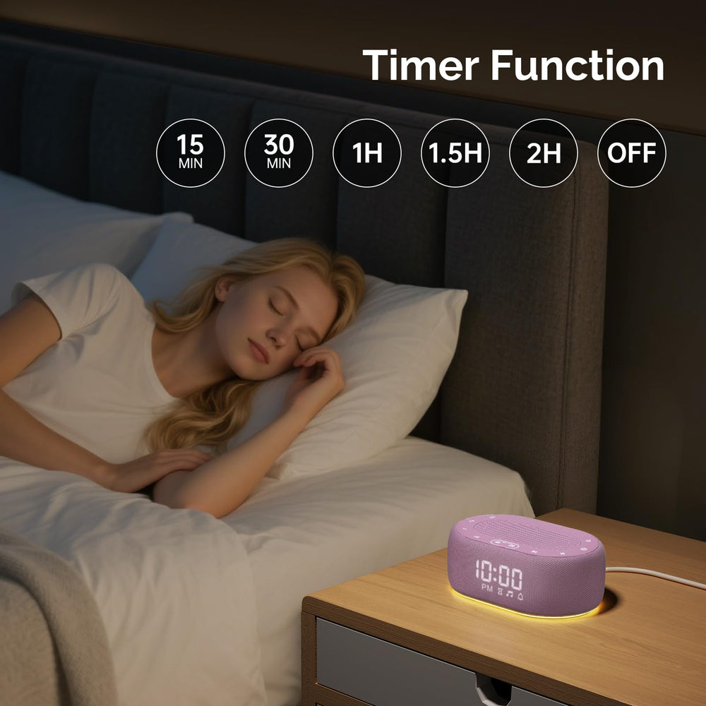 1Mii purple sleep sound machine front view as bedside companion