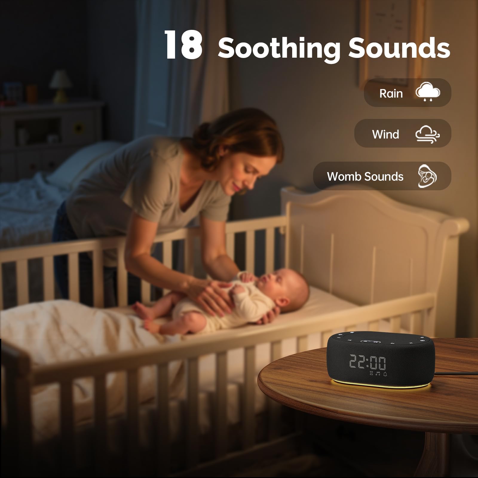 1Mii White Noise Machine creates bedroom ambience for restful nights