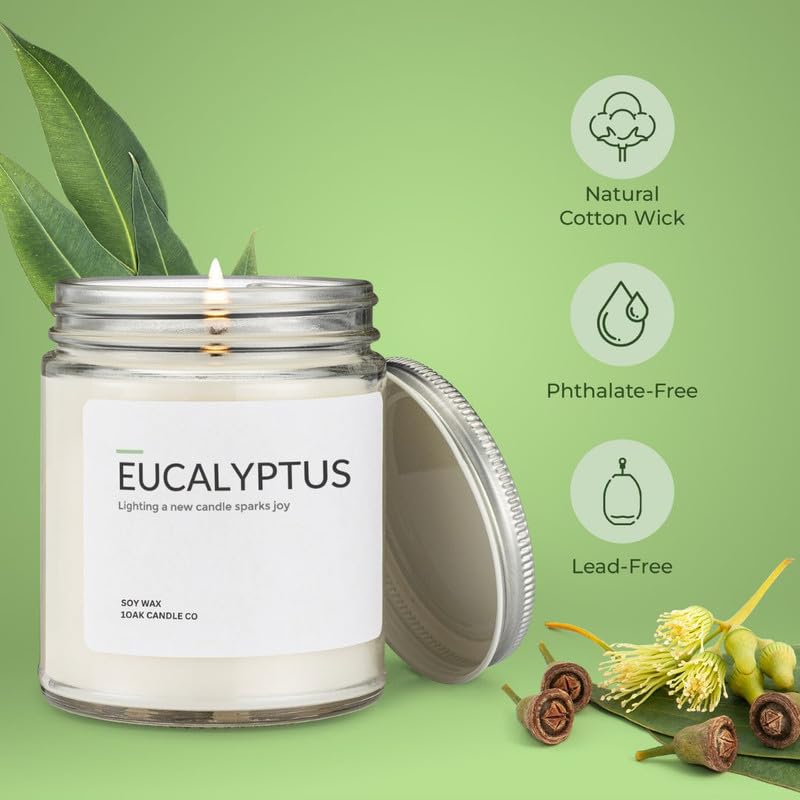 Close-up of soy wax and eucalyptus fragrance