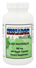 Front view of 2-AEP Magnesium 500 mg 200 Veggie Vcaps bottle