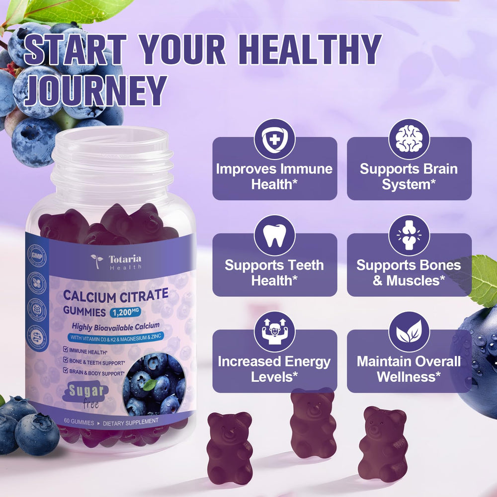 Icons for Vitamin D3 and Vitamin K2 beside gummies