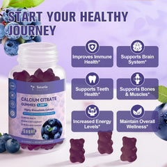 Icons for Vitamin D3 and Vitamin K2 beside gummies